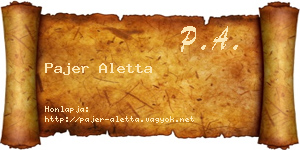 Pajer Aletta névjegykártya