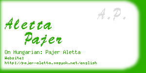 aletta pajer business card